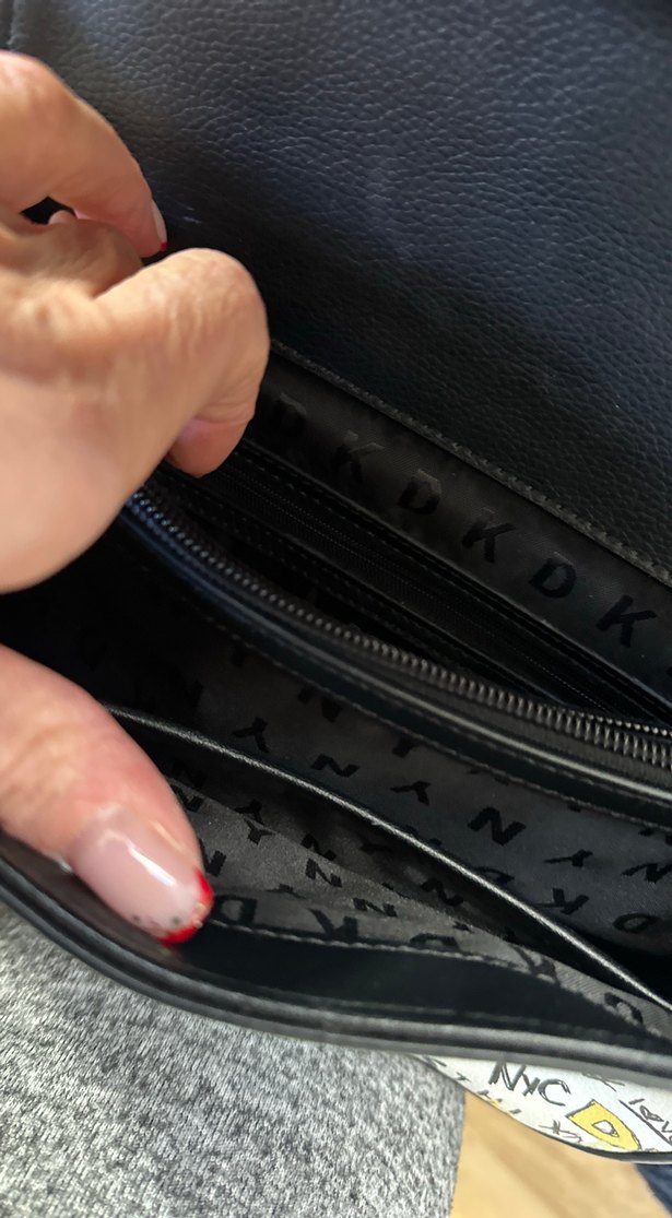 Zincir Detaylı Baskılı Gri Deri Kadın Çanta - Görsel 5