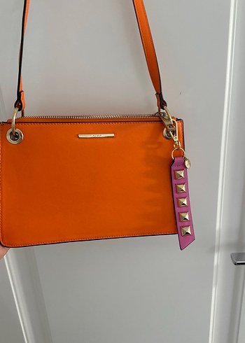 Turuncu Deri Kadın Çanta - Görsel 4