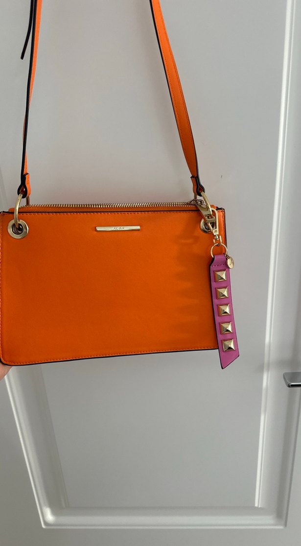 Turuncu Deri Kadın Çanta - Görsel 4