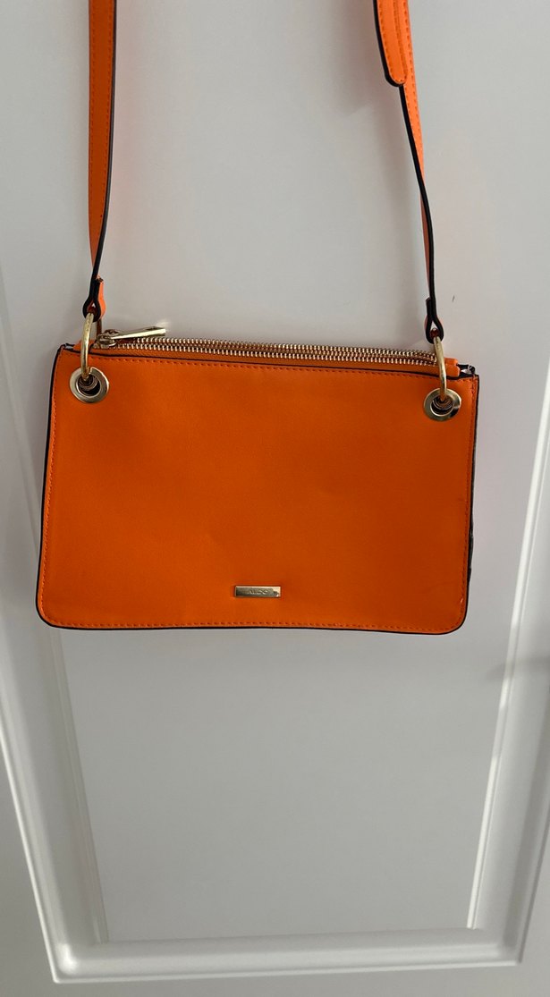 Turuncu Deri Kadın Çanta - Görsel 2