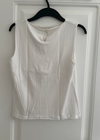 Beyaz Kolsuz Basic Kadın Atlet - Görsel 2