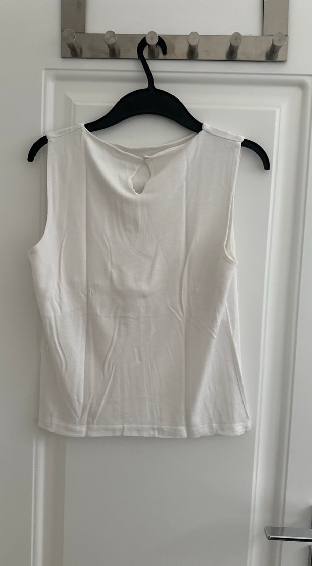 Beyaz Kolsuz Basic Kadın Atlet - Görsel 2