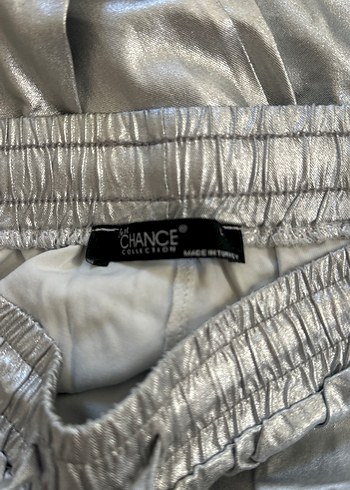 Kadın Gri Metalik Bol Kesim Uzun Pantolon - Görsel 6