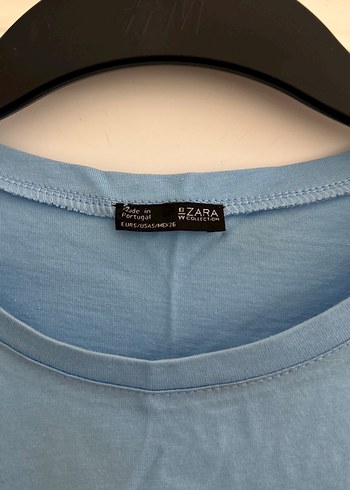 Kadın Mavi Kısa Kollu Fırfırlı Tişört - Görsel 2