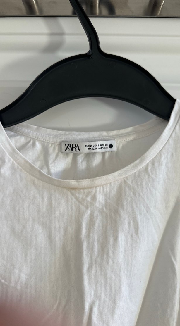 Beyaz şifon balon kol Fırfırlı uzun  Kollu Bluz - Görsel 2