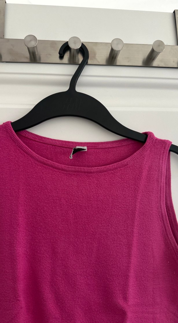 Kadın Pembe Kolsuz Midi Atlet - Görsel 2