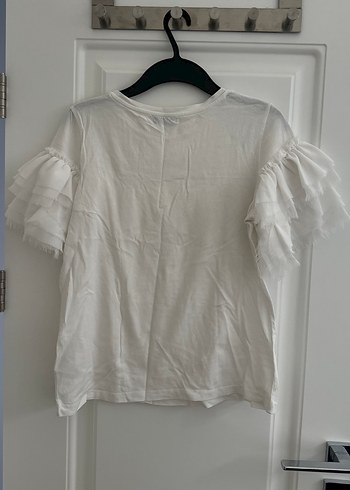 Kadın Beyaz Fırfırlı penyeKısa Kollu Bluz - Görsel 4