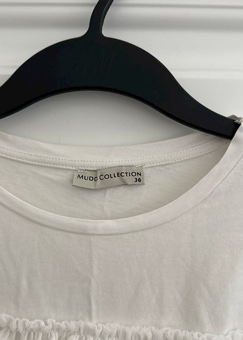 Kadın Beyaz Fırfırlı penyeKısa Kollu Bluz - Görsel 3