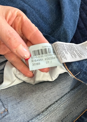 Lacivert Bol Kesim Midi Kadın Kot Pantolon - Görsel 5