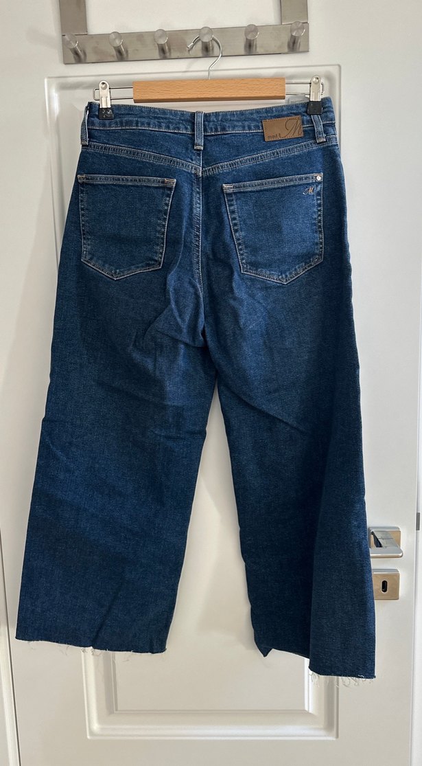 Lacivert Bol Kesim Midi Kadın Kot Pantolon - Görsel 3