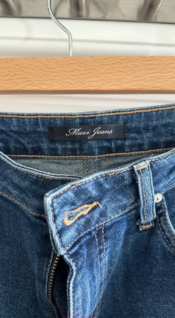 Lacivert Bol Kesim Midi Kadın Kot Pantolon - Görsel 2