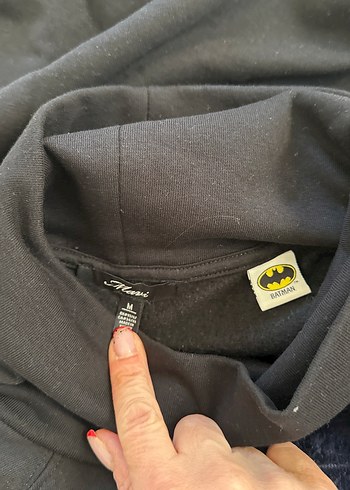 Kadın  siyahYüksek ,dökümlü  Yaka Sweatshirt - Görsel 5