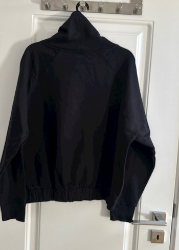 Kadın  siyahYüksek ,dökümlü  Yaka Sweatshirt - Görsel 4