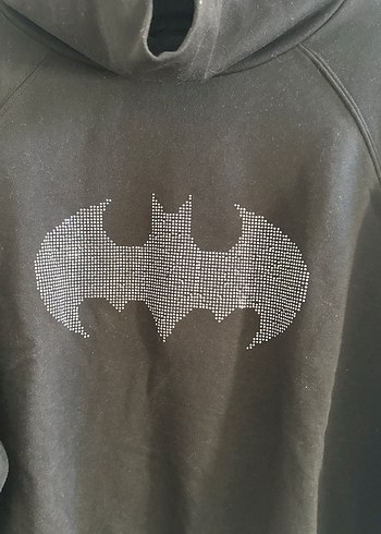 Kadın  siyahYüksek ,dökümlü  Yaka Sweatshirt - Görsel 2