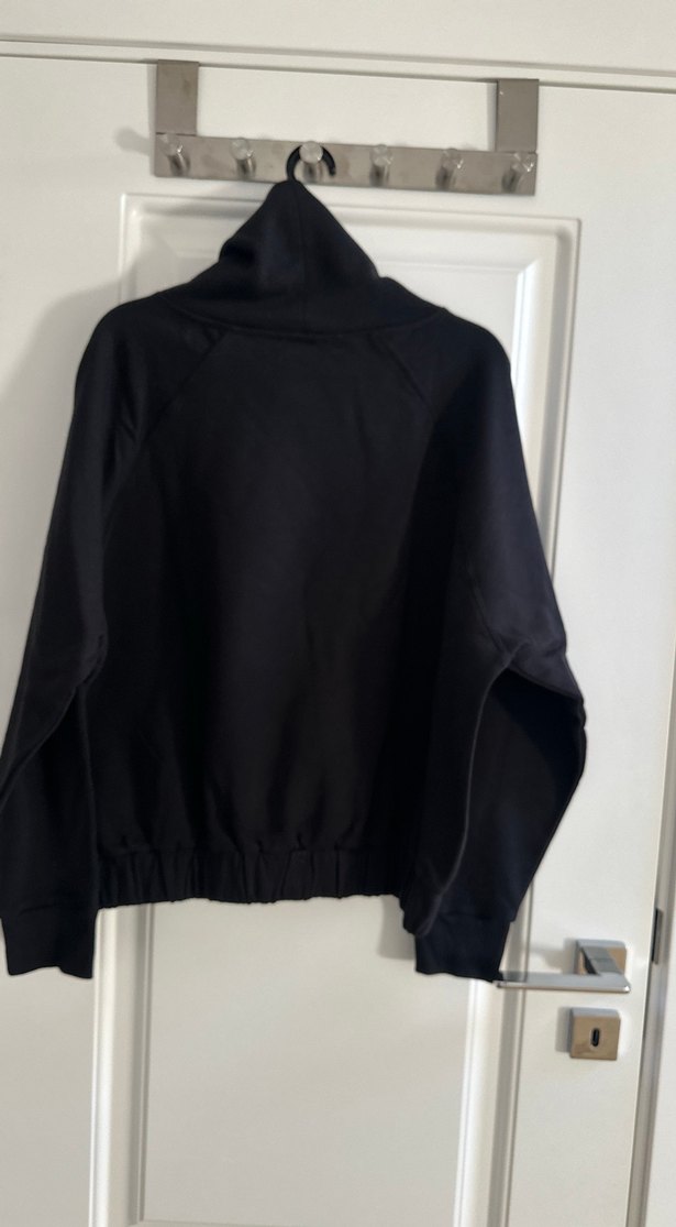 Kadın  siyahYüksek ,dökümlü  Yaka Sweatshirt - Görsel 4