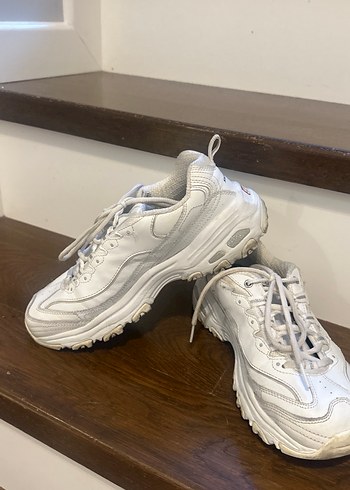 Beyaz Bağcıklı Kadın Spor Ayakkabı,Skechers - Görsel 5