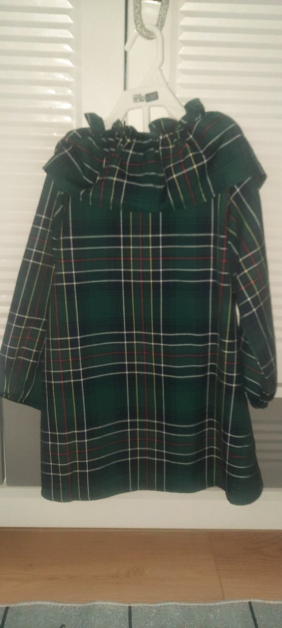 Düğmeli Uzun Kadın Kaban Ekoseli - Görsel 2