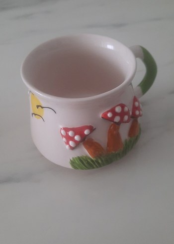 Renkli Mantar Desenli Seramik Kupa - Görsel 2