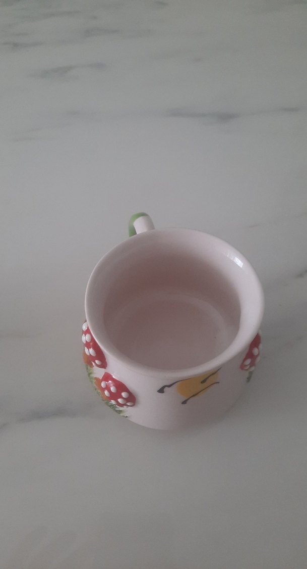 Renkli Mantar Desenli Seramik Kupa - Görsel 3