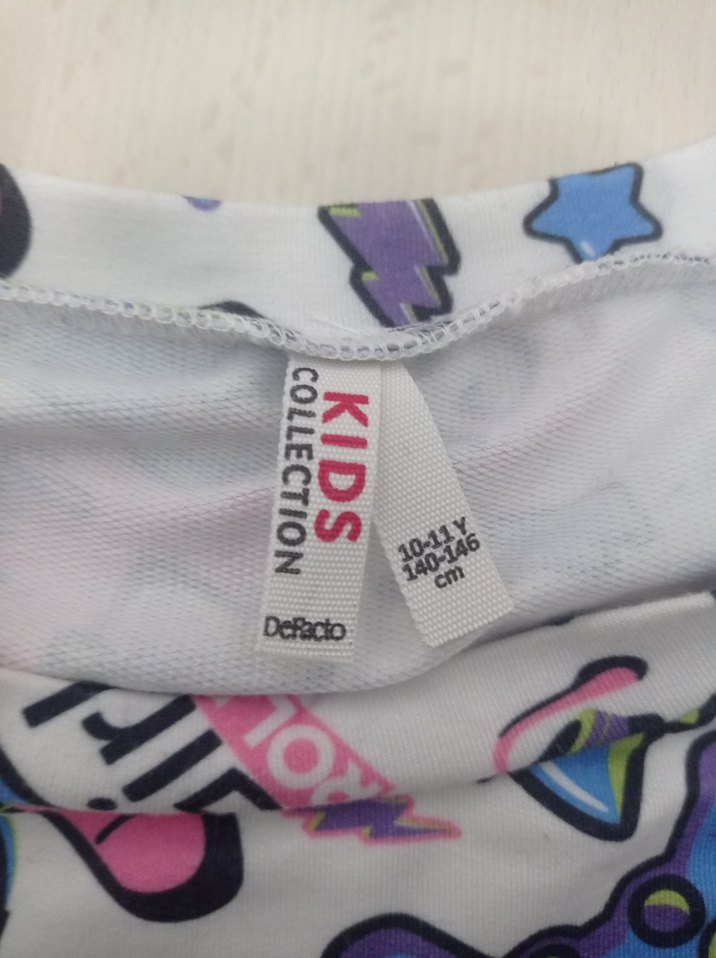 Desenli, Uzun Kollu Kız Sweatshirt - Görsel 4