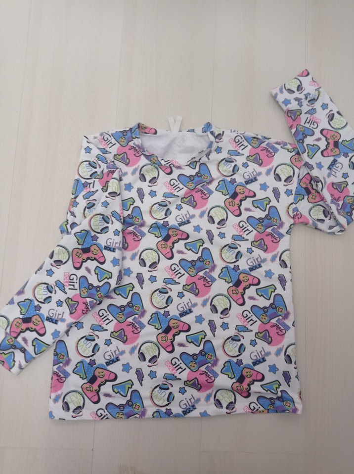 Desenli, Uzun Kollu Kız Sweatshirt - Görsel 2