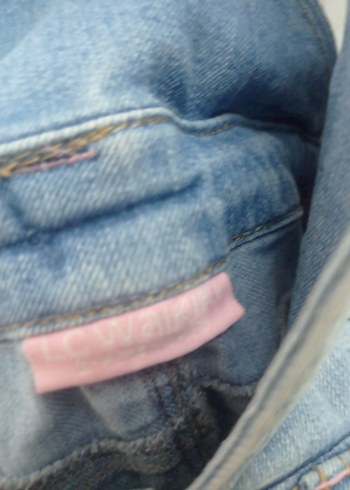 Kız Çocuk Mavi Nakışlı Denim Tulum - Görsel 3