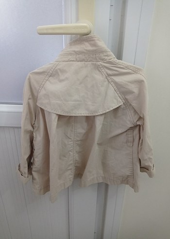 Kız Çocuk Bej Düğmeli Keten Ceket - Görsel 2