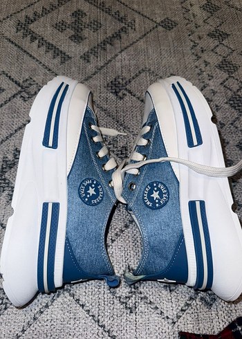 Kadın Mavi Denim Platform Spor Ayakkabı - Görsel 5