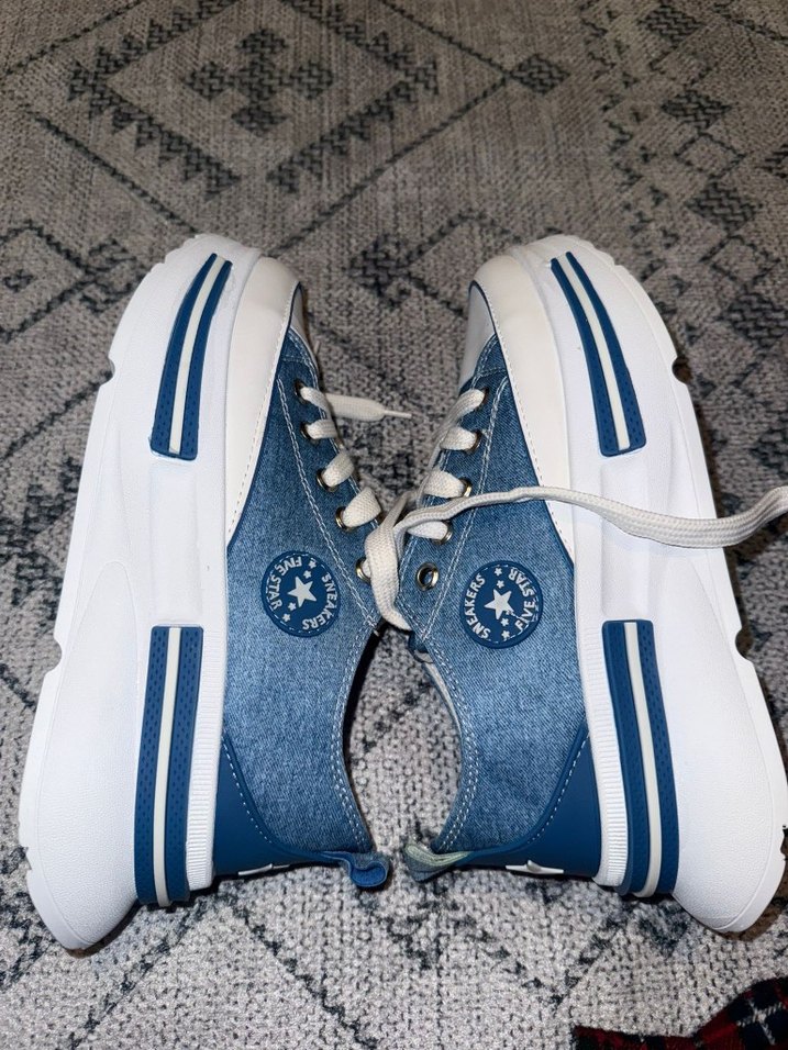 Kadın Mavi Denim Platform Spor Ayakkabı - Görsel 5