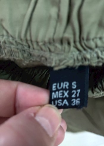 Kadın Haki Kamuflaj Kemerli Kumaş Pantolon - Görsel 5