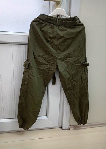 Kadın Haki Kamuflaj Kemerli Kumaş Pantolon - Görsel 2