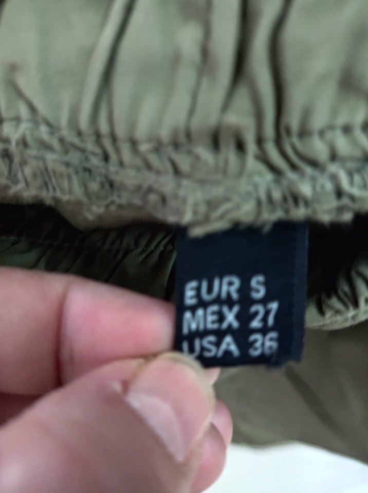 Kadın Haki Kamuflaj Kemerli Kumaş Pantolon - Görsel 5