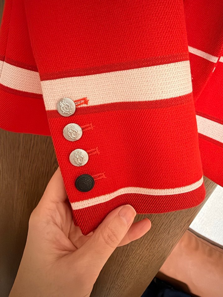 İpekyol Çizgili Kırmızı Kadın Blazer Ceket - Görsel 3