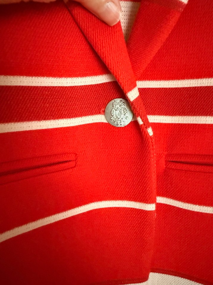 İpekyol Çizgili Kırmızı Kadın Blazer Ceket - Görsel 2