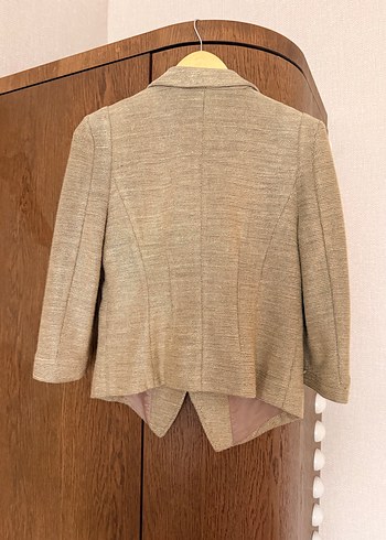 Twist Bej Düğmeli Kadın Keten Blazer Ceket - Görsel 2