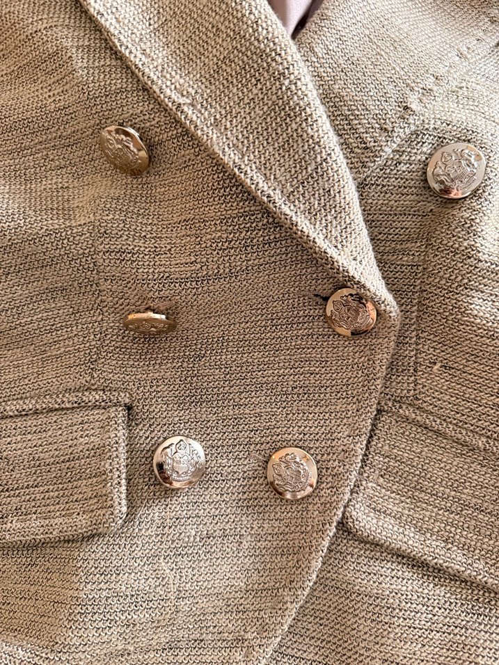 Twist Bej Düğmeli Kadın Keten Blazer Ceket - Görsel 4