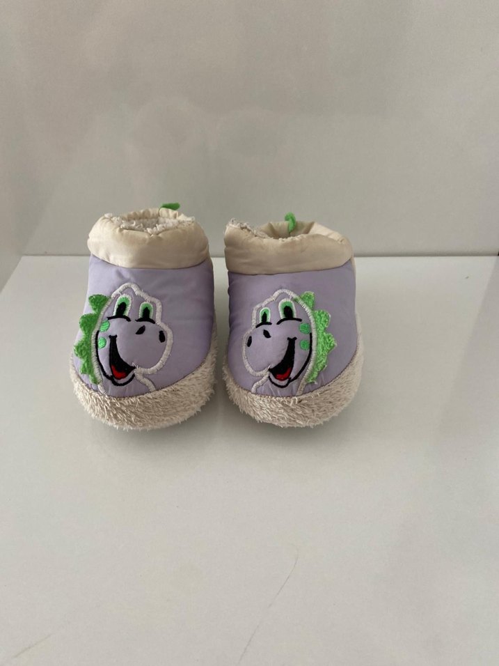 Kız Çocuk Mor Bağlamalı Desenli Sıcak Terlik - Görsel 2