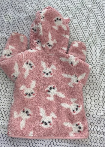 Kürklü Kapüşonlu Pembe Bebek Kız Tulumu - Görsel 5