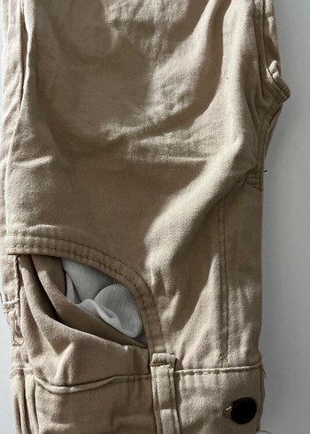 Bej Kadın Keten Kumaş Pantolon - Görsel 3