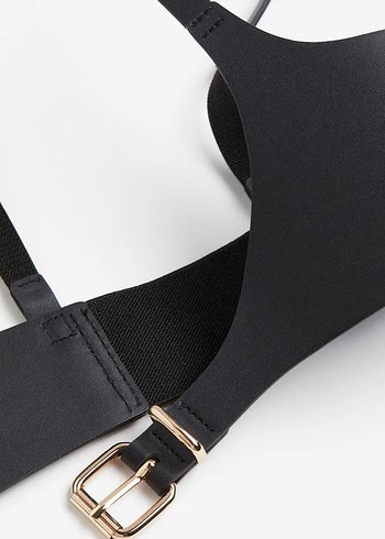 H&M Siyah Deri Görünümlü Body Kemeri - Görsel 2