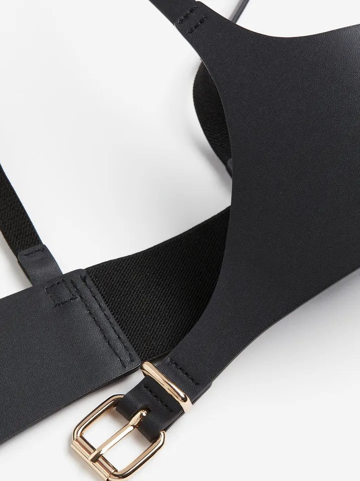 H&M Siyah Deri Görünümlü Body Kemeri - Görsel 2