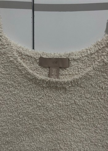 H&M Buklet Örgü Crop Top - Ekru - Görsel 2