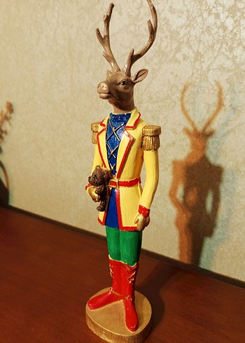 Renkli Geyik Figürlü Dekoratif Biblo - Görsel 3