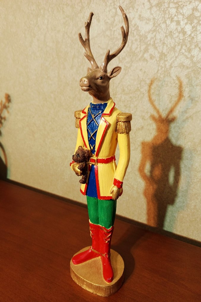 Renkli Geyik Figürlü Dekoratif Biblo - Görsel 3