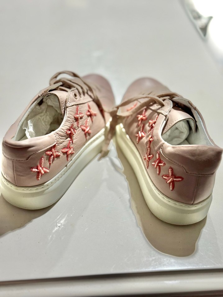 BEYMEN Nakış Detaylı Pembe Platform Spor Ayakkabı - Görsel 2