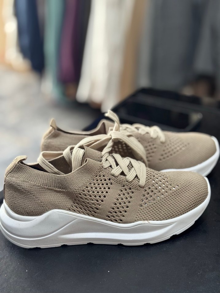 COTTON BAR Bej Bağcıklı Kadın Spor Ayakkabı - Görsel 3