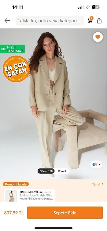 36 beden milla vizon blazer ceket