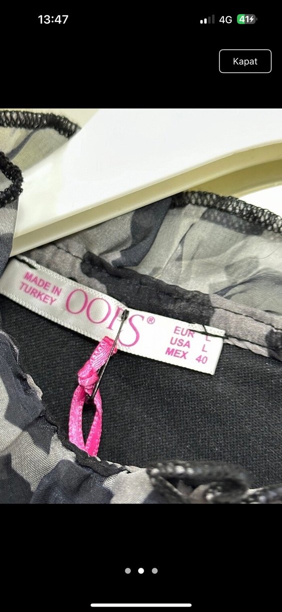 Gri Leopar Desenli Uzun Kadın Elbise - Görsel 2