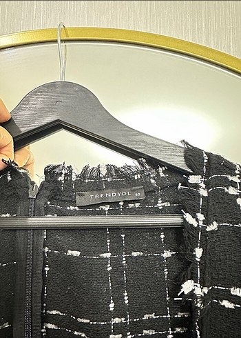 Siyah Ekoseli Midi Günlük Elbise - Görsel 2