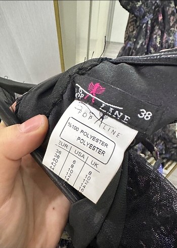 Mor Çiçek Desenli Gotik Uzun Abiye Elbise - Görsel 3